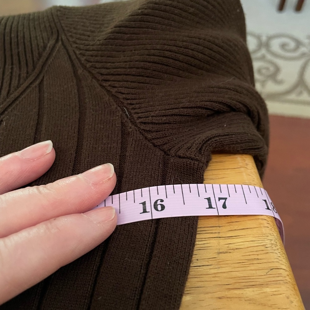 Unbranded chocolate brown ribbed design turtleneck sweater stretch size small - Picture 11 of 16